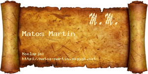 Matos Martin névjegykártya
